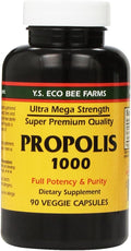 Propóleo Crudo Sin Procesar 1000 mg de Y.S. Organic Bee Farms - 90 Cápsulas (Paquete de 2)