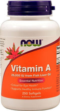 NOW Foods Vitamina A 25.000 UI 250 Cápsulas Blandas (Paquete de 3)