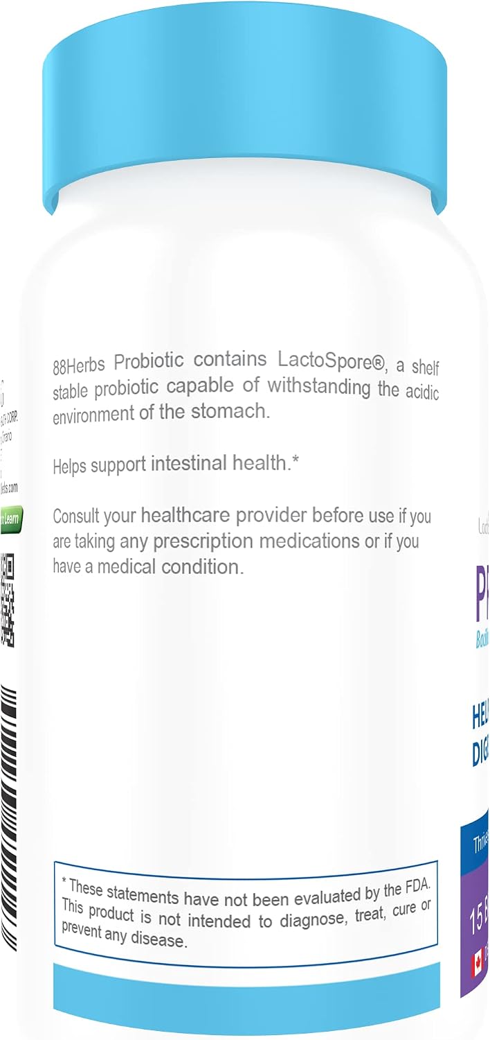 88herbs Probiótico Bacillus Coagulans – Lactospore – 60 Cápsulas Veganas