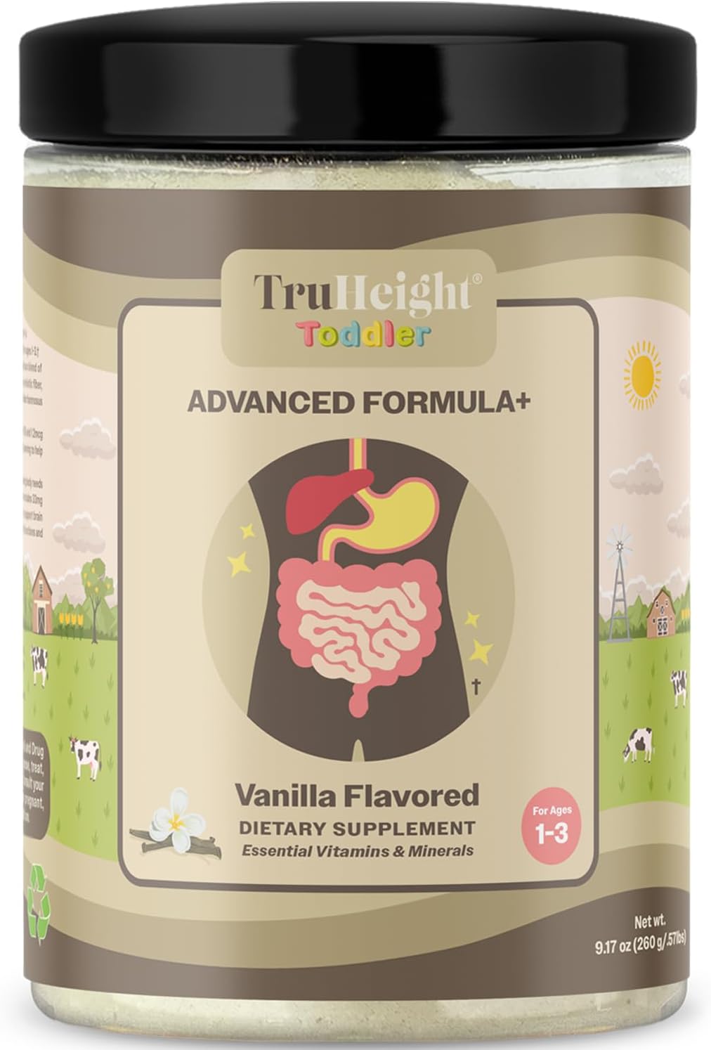 TruHeight Toddler Advanced Formula+ (Vainilla) - 16 Vitaminas, Proteínas y Hierro para Niños Pequeños (1-3 años)