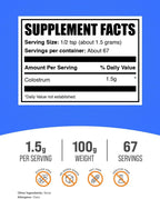 BulkSupplements Colostro Bovino en Polvo - Suplemento de Colostro, Sin Gluten, 1.5g por Ración, 100g