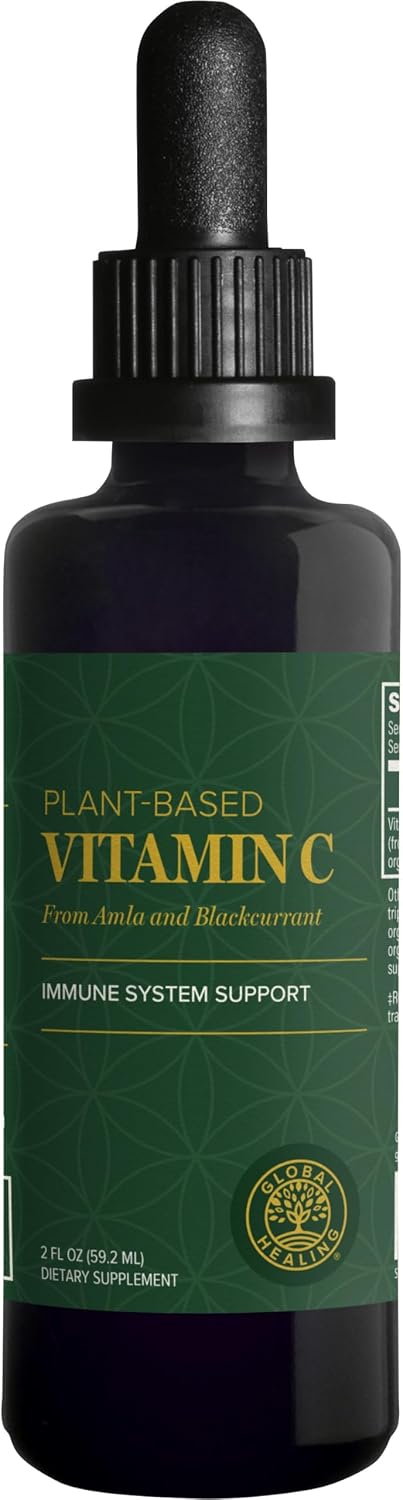 Global Healing Center Gotas de Vitamina C Orgánica - 180mg, 60 ml (2 oz)