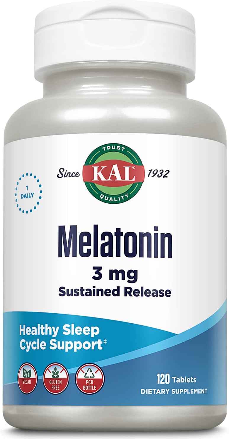 KAL Melatonina 3mg Comprimidos Sublinguales con Vitamina B6, 120 Comprimidos