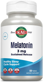 KAL Melatonina 3mg Comprimidos Sublinguales con Vitamina B6, 120 Comprimidos