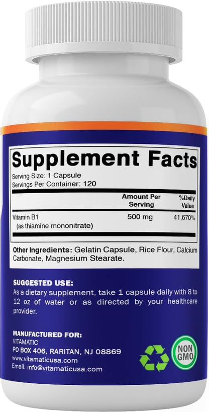 Vitamina B1 500 mg (Tiamina Mononitrato) 120 – Personas con consumo elevado de alcohol: El alcohol interfiere con – Image 8