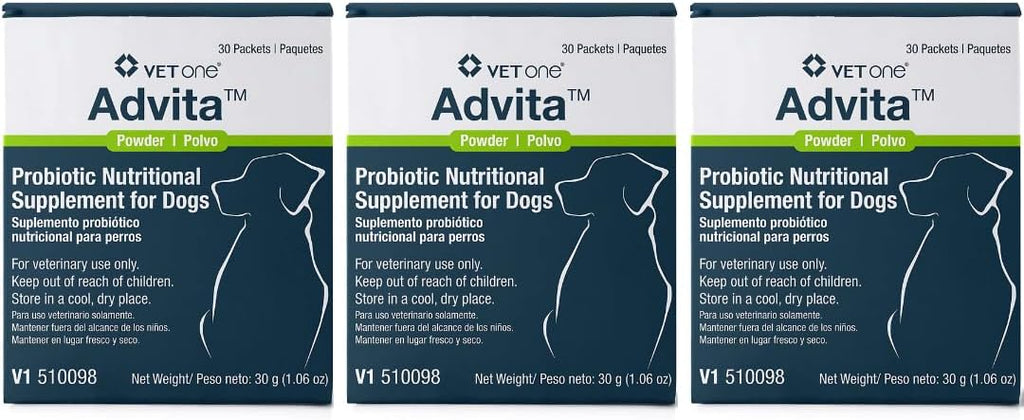 Vet One Advita Probiotic Nutritional Supplement for Dogs (3 Cajas, 90 Sobres)