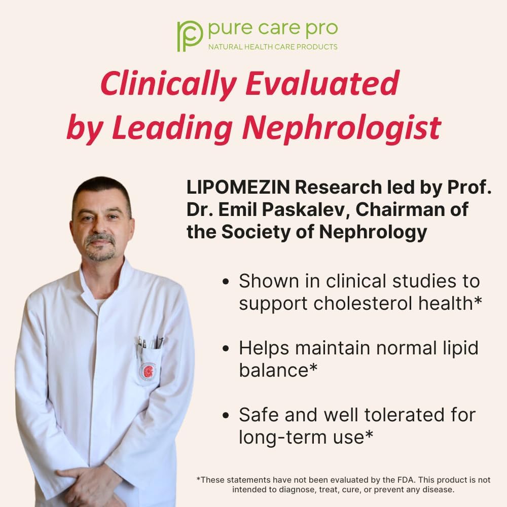 LIPOMEZIN Pure Care Pro Complejo Sinérgico para el Colesterol – 60 Cápsulas Vegetales