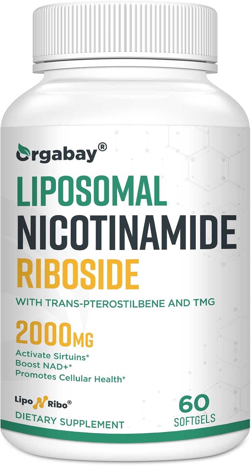 Orgabay Liposomal Nicotinamide Riboside 2000 mg con TMG y Pterostilbeno, 60 Cápsulas Blandas