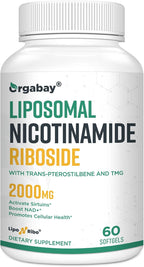 Orgabay Liposomal Nicotinamide Riboside 2000 mg con TMG y Pterostilbeno, 60 Cápsulas Blandas