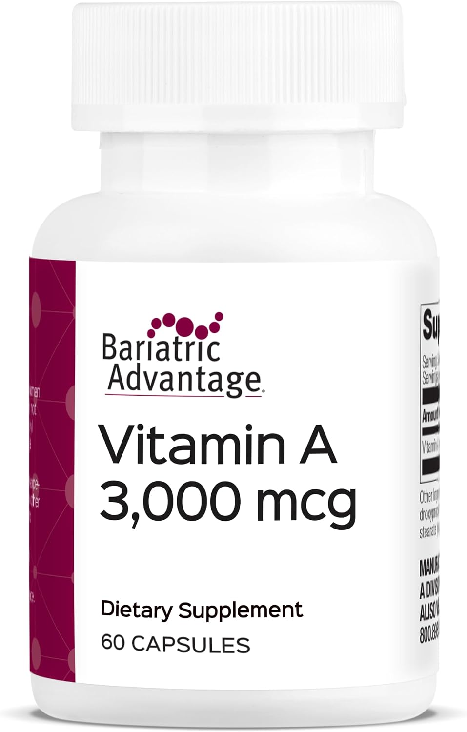 Bariatric Advantage Vitamina A 3.000 mcg - Mini Cápsulas Fácil de Digerir - Apoyo a la Salud Ocular* - 60 Cápsulas (Paquete de 2)