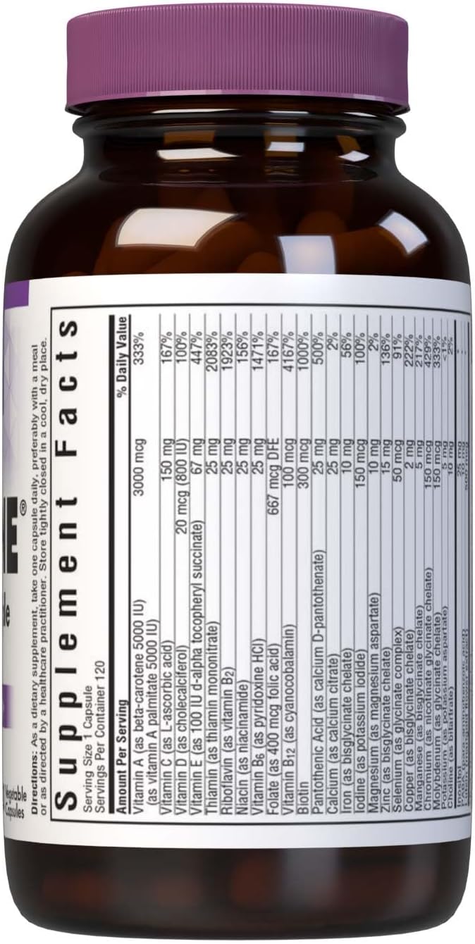 Bluebonnet Nutrition Multi One with Iron - 120 Vegetable Capsules