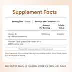 WeightWorld Vitamina B12 1000 mcg - 450 Comprimidos - Metilcobalamina Activa - Vegano, No-GMO - 1+ Año de Suministro