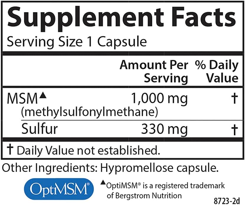 Carlson M-S-M Azufre, 1000 mg - 300 Cápsulas Vegetarianas