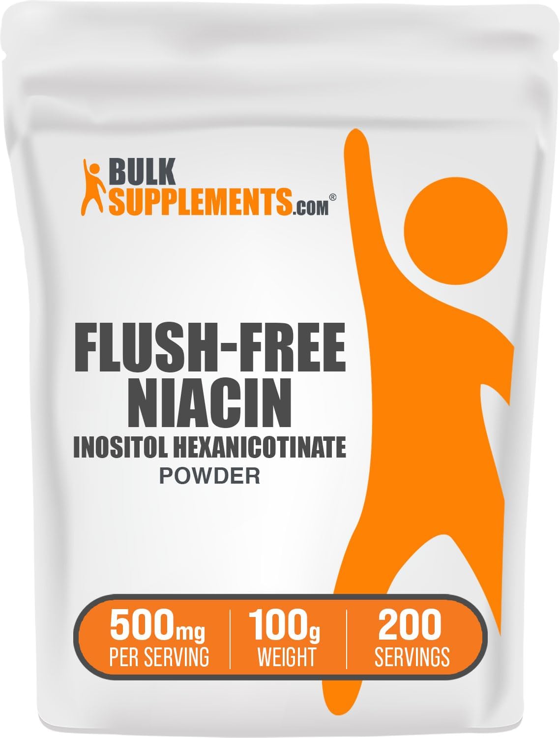 BulkSupplements Niacina Sin Enrojecimiento en Polvo - Inositol Hexanicotinato 500 mg, 100 g