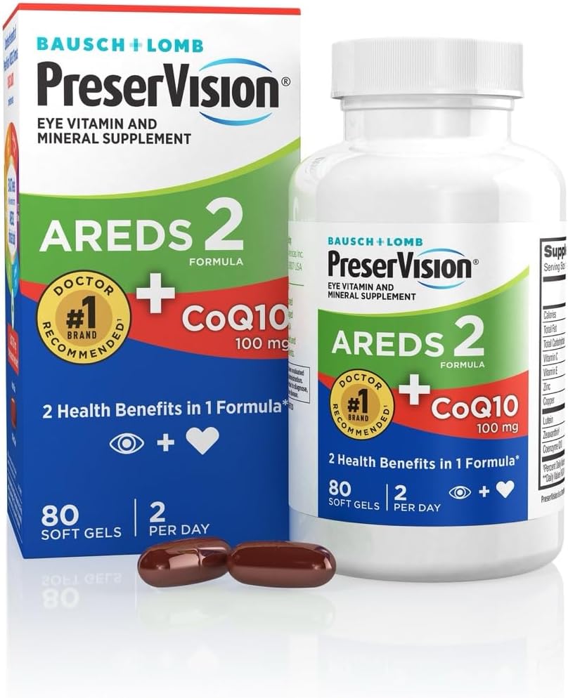 PreserVision AREDS2 – Vitaminas Oculares con CoQ10, 80 Cápsulas Blandas