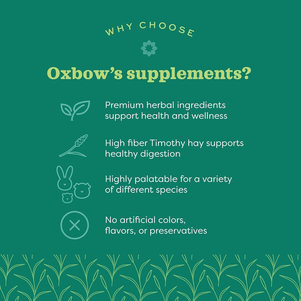 Oxbow Natural Science Suplemento de Vitamina C para Cobayas, Conejos y Chinchillas – Fórmula de Heno de Timothy, 4.2 oz (6 Paquetes)