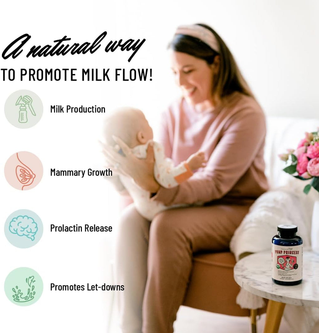 Legendairy Milk Pump Princess - Suplemento de Lactancia con Semillas Orgánicas de Comino Negro, Hinojo y Eneldo - Sin Fenogreco - 60 Cápsulas