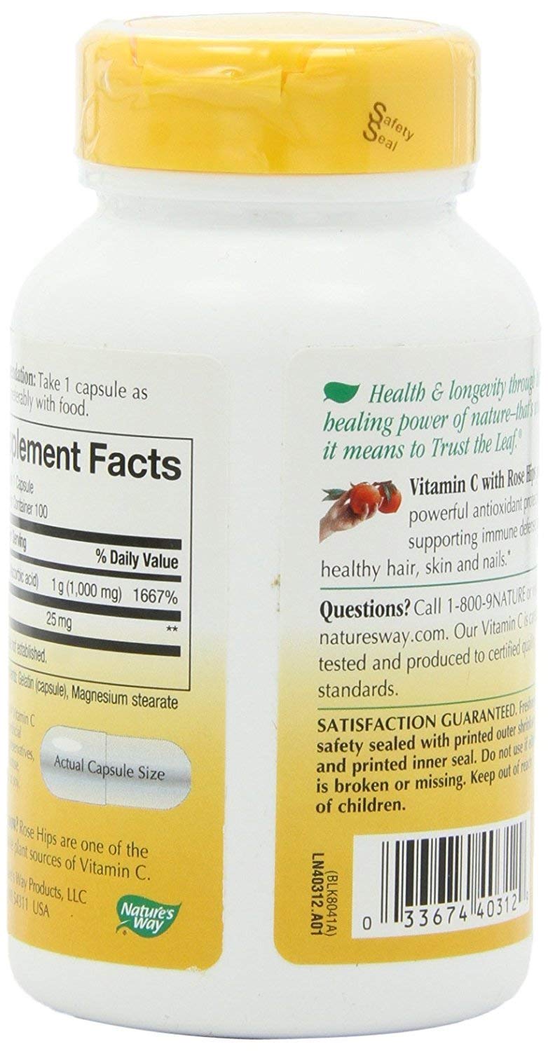 Nature's Way, Vitamina C 1000 mg con Escaramujo, 100 Comprimidos