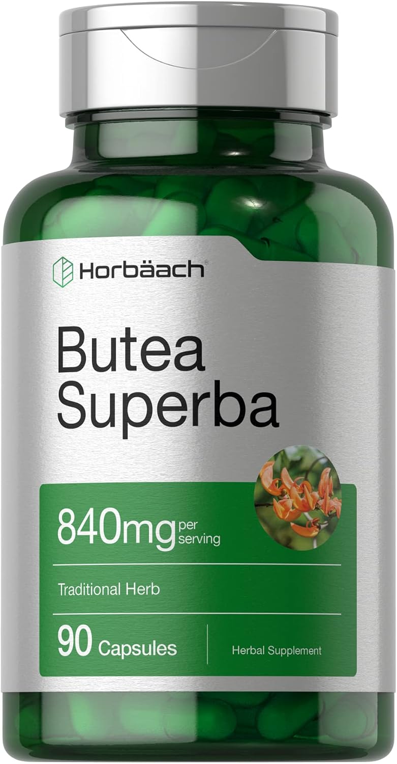 Horbäach Butea Superba Raíz 840mg | 90 Cápsulas | Rendimiento Masculino | No GMO y Sin Gluten