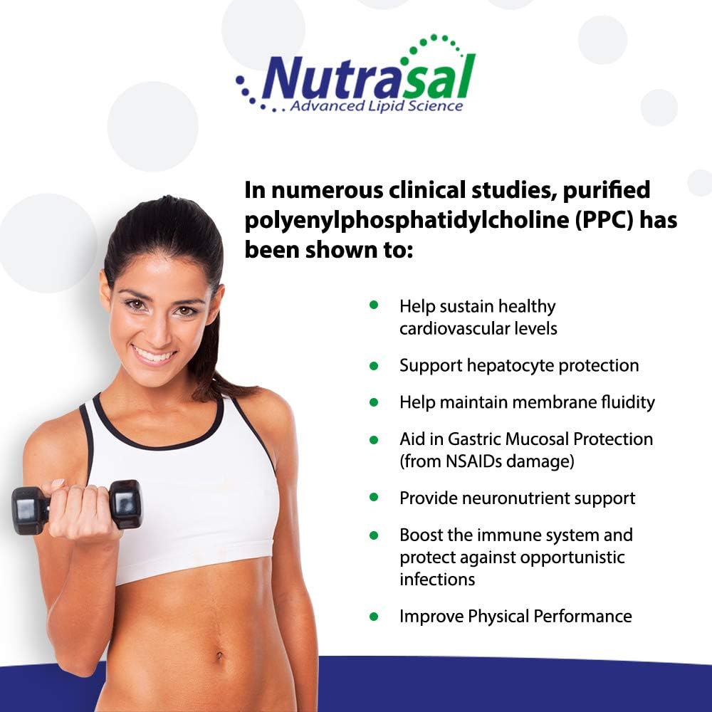 Nutrasal PhosChol PPC Polienilfosfatidilcolina Suplemento de Colina 3000mg Líquido 16 oz