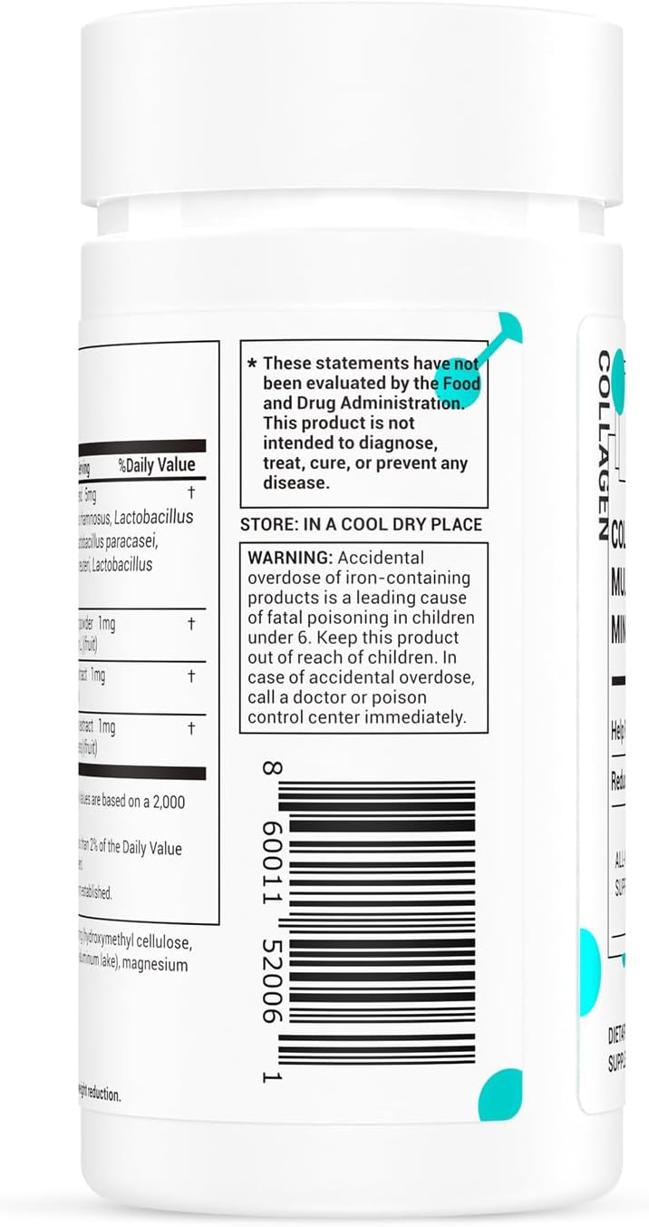 DrBioCare Péptidos de Colágeno para Mujeres con Vitaminas D3, E, Complejo B y Probióticos - 60 Comprimidos