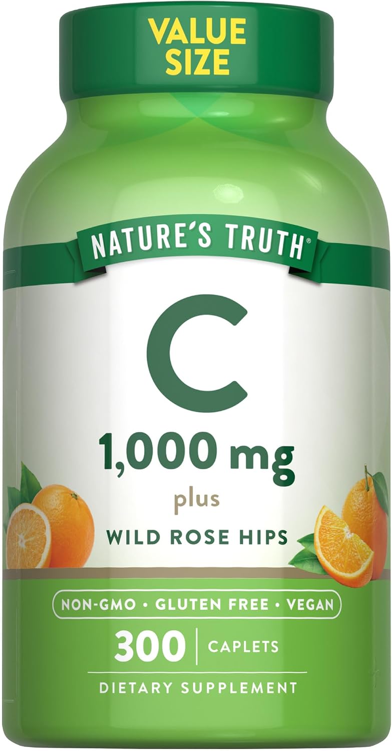 Vitamina C 1000 mg con Rosa Mosqueta - 300 Comprimidos Veganos - Nature's Truth