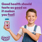 Human Beanz Multivitamin Jelly Bean Gummies para Niños con Zinc - 120 Gominolas Sabor Berry Blast