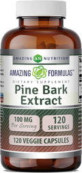 Amazing Nutrition Extracto de Corteza de Pino 100 mg - 120 Cápsulas Vegetales - No-GMO, Sin Gluten