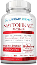 Approved Science Nattokinase 4000 FU - 200 mg - Sin K2 - con BioPerine - 60 Cápsulas Veganas