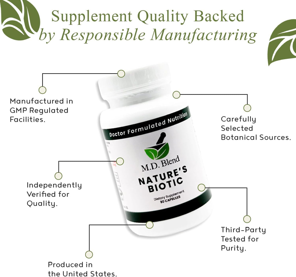 Nature's Biotic Berberine con Complejo de Orégano, Ajo, Vitaminas C y B6, Magnesio y Zinc, 90 Cápsulas – Image 5