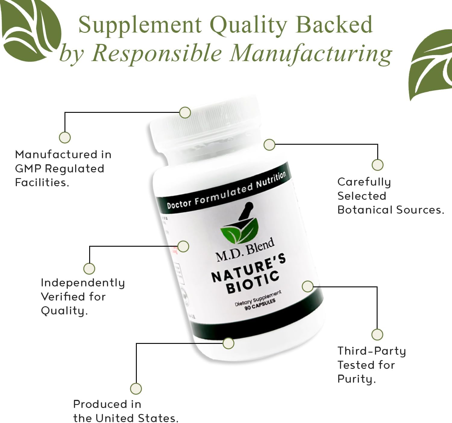 Nature's Biotic Berberine con Complejo de Orégano, Ajo, Vitaminas C y B6, Magnesio y Zinc, 90 Cápsulas