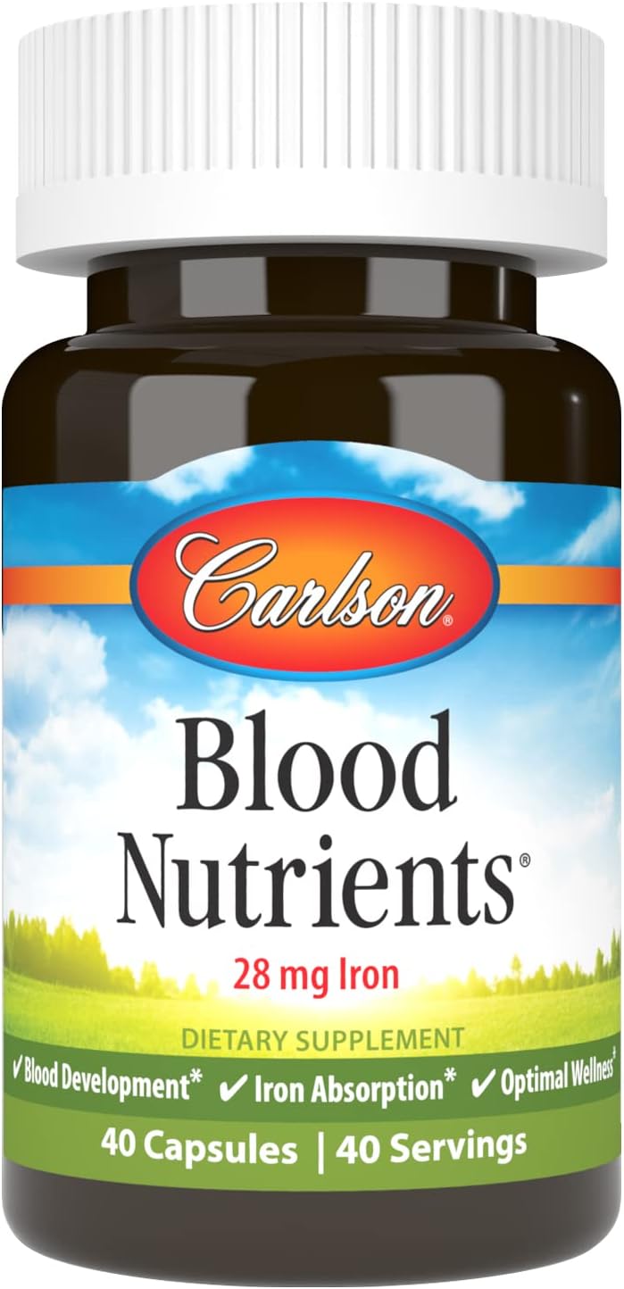 Carlson Blood Nutrients - 28 mg Hierro, 40 Cápsulas
