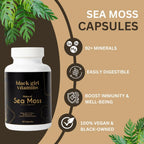 Black Girl Vitamins Sea Moss Orgánico en Cápsulas – 92 Minerales Superalimento – Vegano y No Transgénico