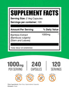 BulkSupplements Extracto de Bambú Cápsulas - 240 Cápsulas (Pack de 1)