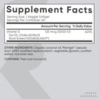 Sports Research Vitamina D3 Vegana 5000 IU (125 mcg) con Aceite de Coco - 60 Softgels