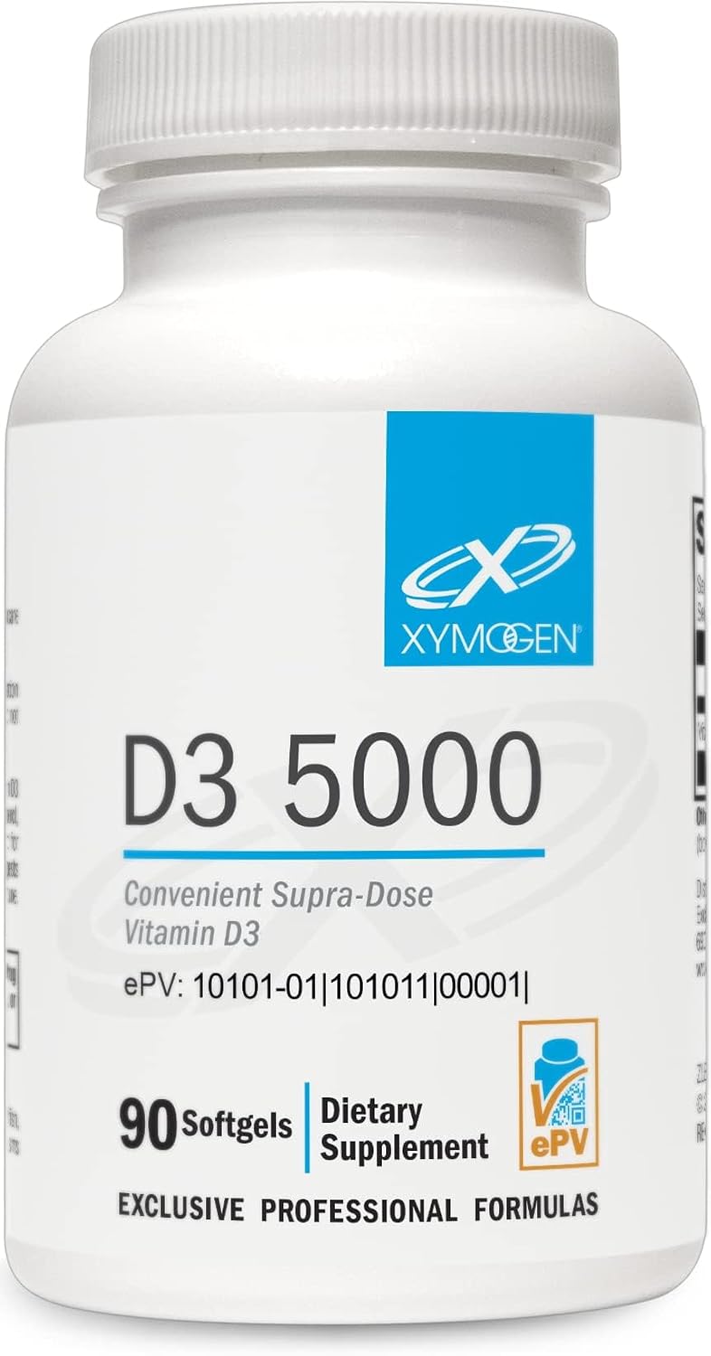 XYMOGEN D3 5000 - Vitamina D3 5000 UI (125 mcg) - 90 Cápsulas Blandas