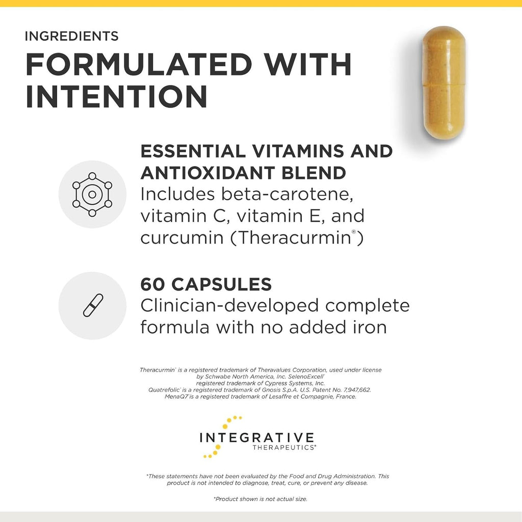 Integrative Therapeutics Clinical Nutrients HP - Multivitamínico diario con antioxidantes - Sin hierro - 60 comprimidos