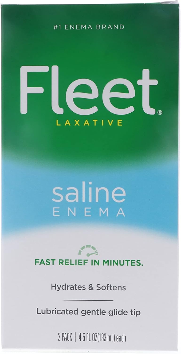 Fleet Enema Salino Laxante con Punta Gentle Glide, 2 Botellas de 133 ml (Pack de 3)
