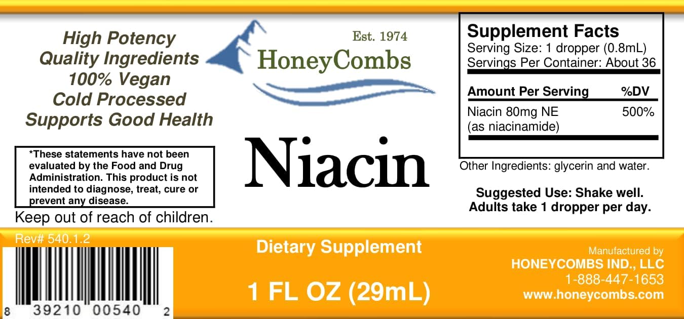 HoneyCombs Vitamina B3 Niacinamida Líquida - 1 oz