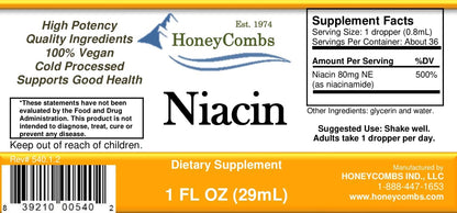 HoneyCombs Vitamina B3 Niacinamida Líquida - – Sistema nervioso: Contribuye al funcionamiento normal del sistema – Image 2