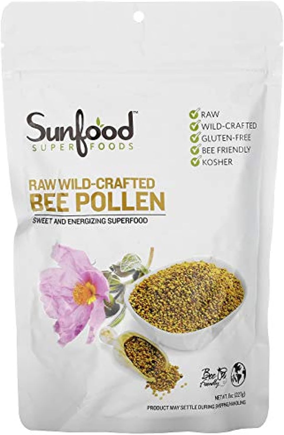 Polen de abeja crudo silvestre - Sunfood Superfoods - 227 g