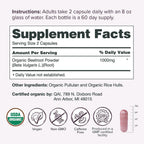 Sur Organic Beet Root Capsules 1000mg - Suplemento de remolacha ecológica (120 cápsulas)