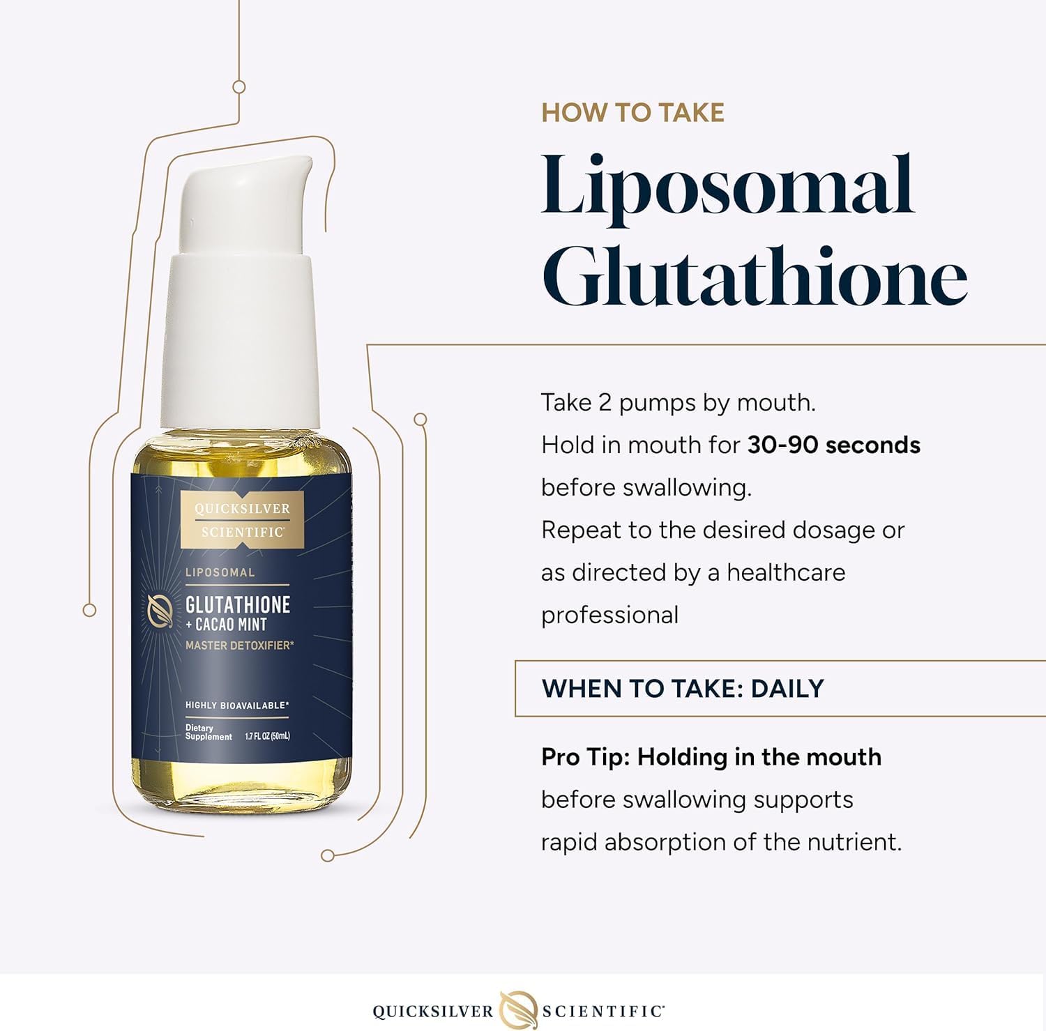 Quicksilver Scientific Glutación Liposomal - Sabor Cacao Menta (50 ml)