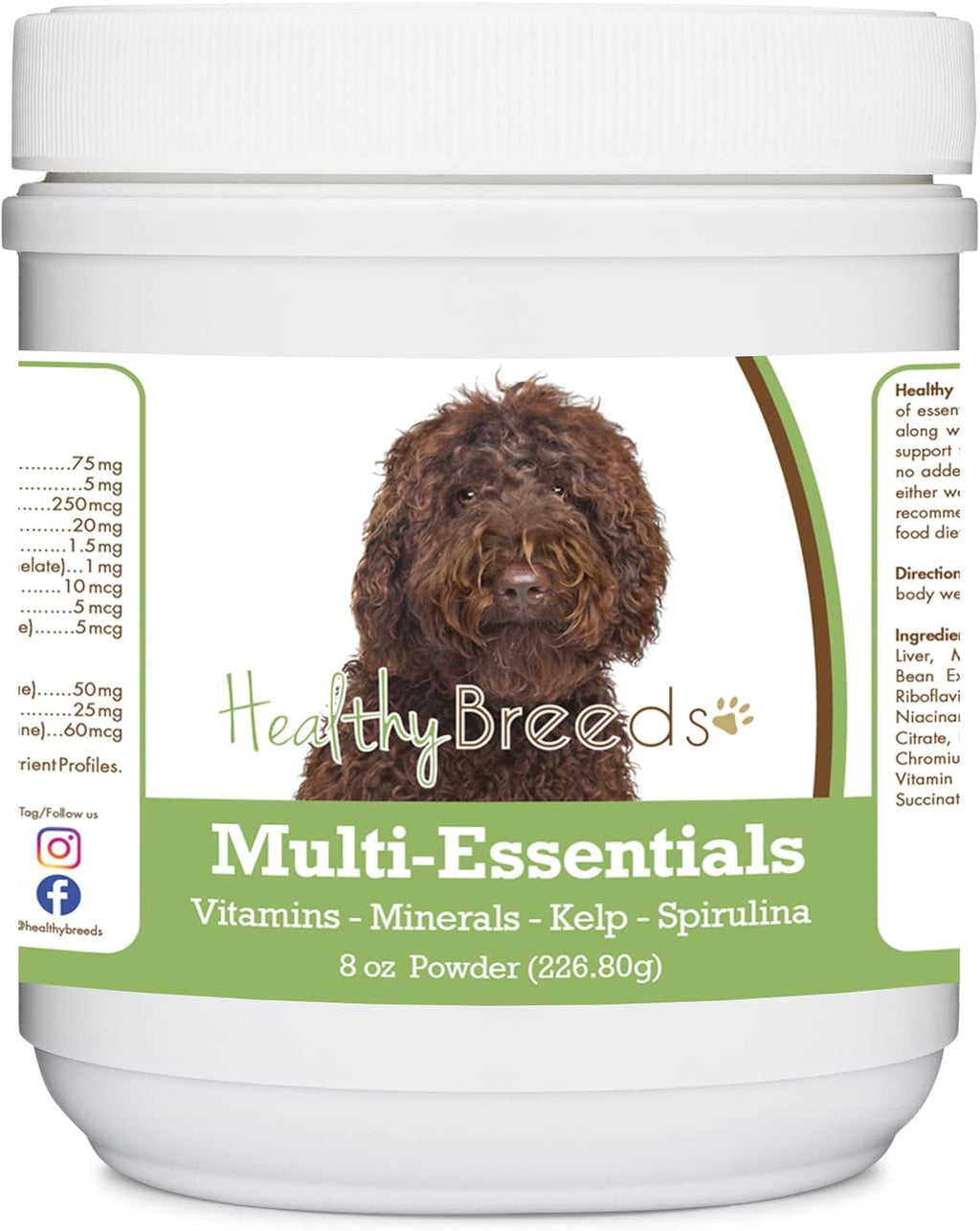Healthy Breeds Labradoodle, Chocolate, Multi-Essentials Polvo para Perros - 227 g