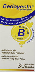 Bedoyecta Multivitamínico con Hierro, Ácido Fólico, Vitamina C, B1, B2, B9 y B12, 30 Comprimidos
