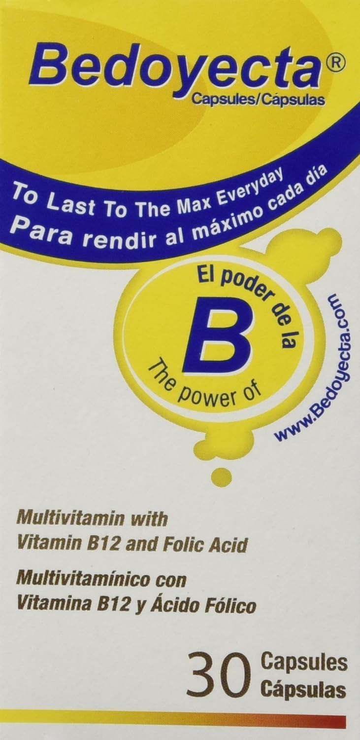 Bedoyecta Multivitamínico con Hierro, Ácido Fólico, Vitamina C, B1, B2, B9 y B12, 30 Comprimidos