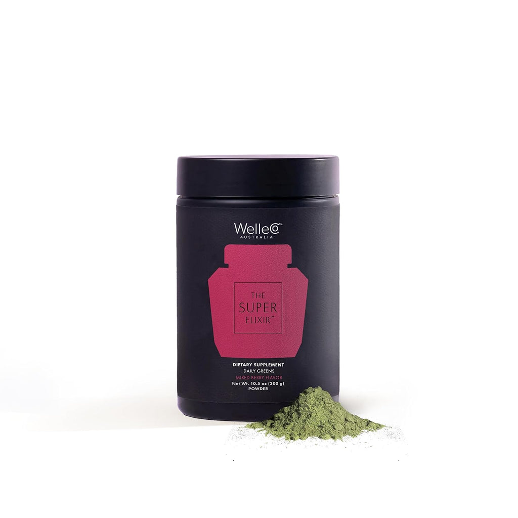 WelleCo The Super Elixir Daily Greens Powder – Mezcla de frutos rojos (300g)