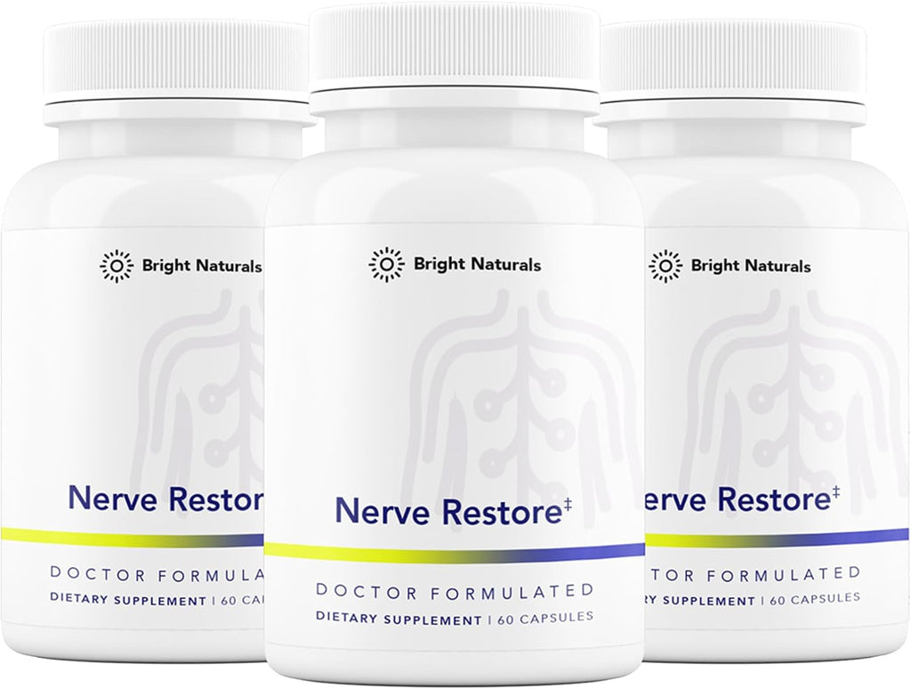 Nerve Restore - Suplemento para el Soporte Nervioso con PEA, Corteza de Sauce Blanco y Complejo de Vitaminas B - 180 Cápsulas
