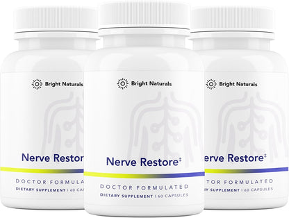 Nerve Restore - Suplemento para el Soporte Nervioso con PEA, Corteza de Sauce Blanco y Complejo de Vitaminas B - 180 Cápsulas – Image 1