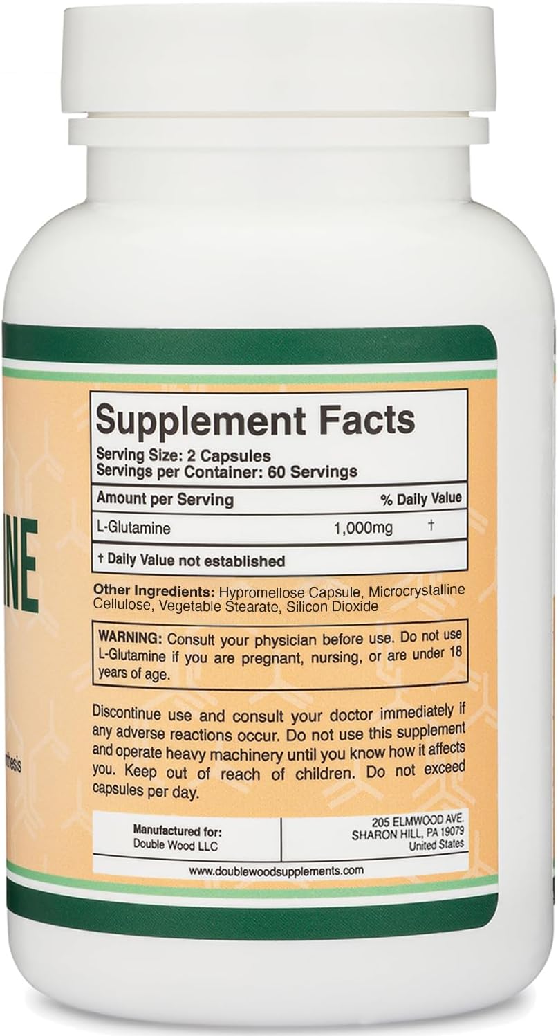 L-Glutamina en Cápsulas - 1000mg por Ración (120 Cápsulas)